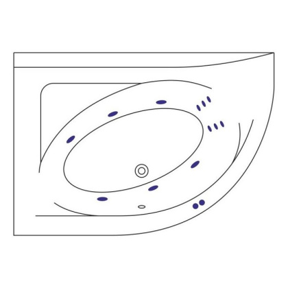 Ванна EXCELLENT Aquarella 150x100 (левая) "LINE" (хром)