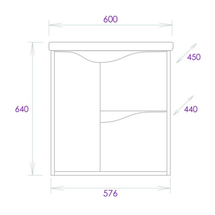 Тумба Onika Брендон 60 подвесная, бетон крем/камень светлый (ум.Миранда 60)