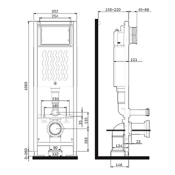 I012711 ErgoFit узкая инсталляция для подвесного унитаза I012711 ErgoFit узкая инсталляция для подвесного унитаза