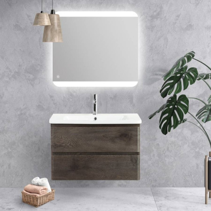 Тумба с раковиной подвесная  BelBagno ALBANO-CER 80 Bianco Lucido, раковина белая Тумба с раковиной подвесная  BelBagno ALBANO-CER 80 Bianco Lucido, раковина белая