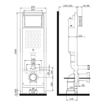 I012711 ErgoFit узкая инсталляция для подвесного унитаза I012711 ErgoFit узкая инсталляция для подвесного унитаза