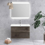 Тумба с раковиной подвесная  BelBagno ALBANO-CER 80 Rovere Nature Grigio, раковина белая Тумба с раковиной подвесная  BelBagno ALBANO-CER 80 Rovere Nature Grigio, раковина белая