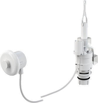 Кнопка пневматического смыва на расстоянии – ручное управление, белый, монтаж: в стену