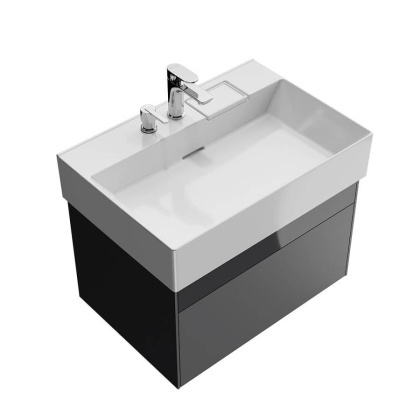 Тумба LOGICA подвесная 2 ящика 70 см, стальной серый