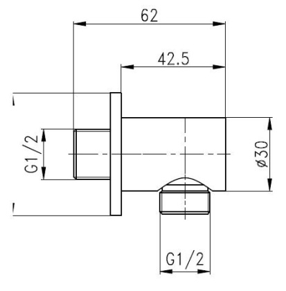 CZR-AI-G-01 Штуцер, круглое сечение,  хром