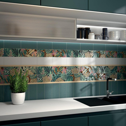 Декор HGD\A496\19056 Пальмейра флора 9,9см*20см*6,9мм (1уп/36шт/0,712м2) Ткань, шт