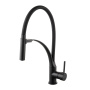 Смеситель для кухни с гибким изливом, высота излива 18 см, длина 22 см, черный
