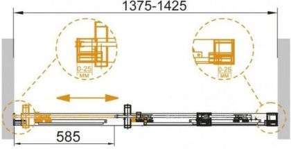 DUET SOFT-BF-1-140-C-Cr Душевая дверь с доводчиками