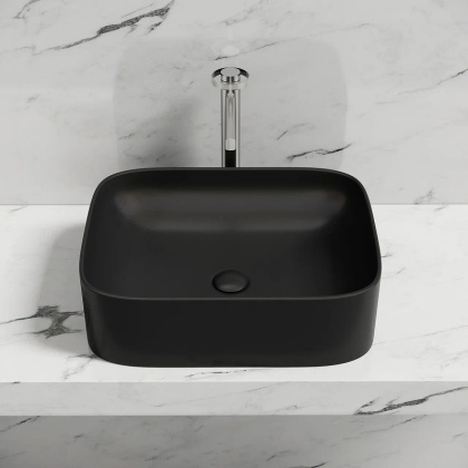 Умывальник чаша накладная прямоугольная (цвет Черный Матовый) Element 505*380*150мм