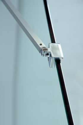 LIBERTA-L-1-TB-115-C-NERO Душевая перегородка универсальная с односторонним входом, стекло прозрачное, профиль чёрный, 1150x1950 мм