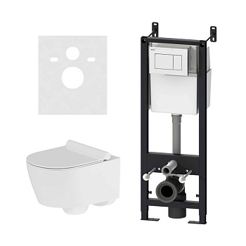 DX77.IS10101.1700 Инсталляция с клавишей Белый с подвесным унитазом Jupiter безободк с сид м/лифт