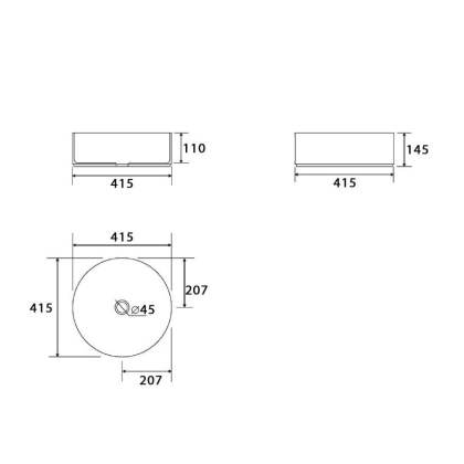 Умывальник Point Виктория 41 PN43063 круглый, белый
