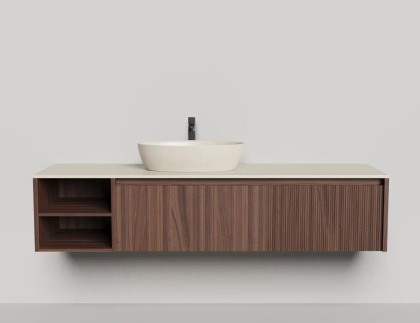 Подвесная тумба Domino 1800, шпон, с открытой полкой