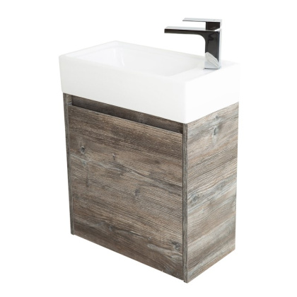 Тумба с раковиной подвесная BelBagno KRAFT MINI 50 Pino Pasadena правосторонняя, раковина белая Тумба с раковиной подвесная BelBagno KRAFT MINI 50 Pino Pasadena правосторонняя, раковина белая