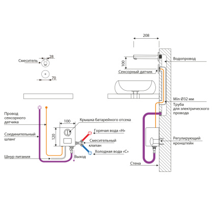 Смеситель Timo Saona 2373/17SM сенсорный для раковины скрытого монтажа, золото матовое