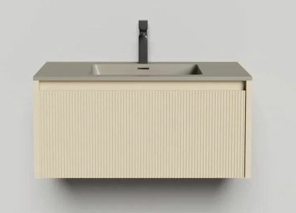 Подвесная тумба Domino 800, эмаль, Onda Plus, фрезерованный фасад