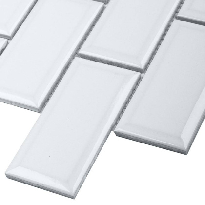 Керамическая мозаика, Metro White Glossy 45х95, Brick & Metro Керамическая мозаика, Metro White Glossy 45х95, Brick & Metro
