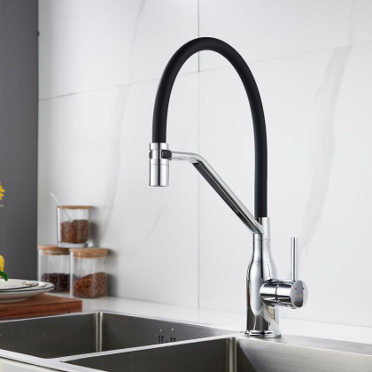 Смеситель для кухни с гибким изливом Shevanik S343-3 Смеситель для кухни с гибким изливом Shevanik S343-3