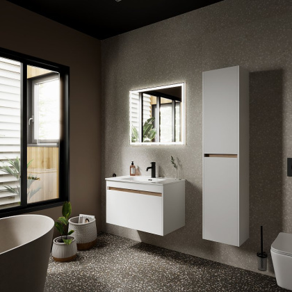 Тумба подвесная SANCOS Smart 790х450х500, c двумя ящиками оснащенными доводчиками, белый глянец , арт. SM80W