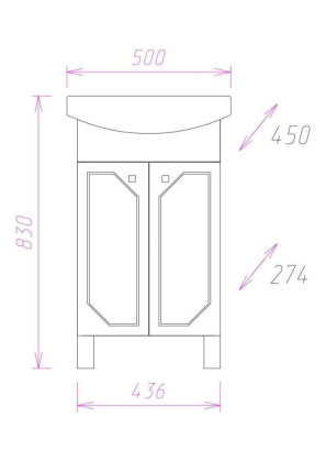 Тумба Onika Канны 50 напольная, белая (ум. Канны 50)