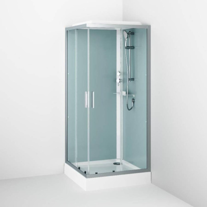 W90C-403-090MT Gem Square кабина душевая 90x90, профиль матовый Хром, стекло прозрачное