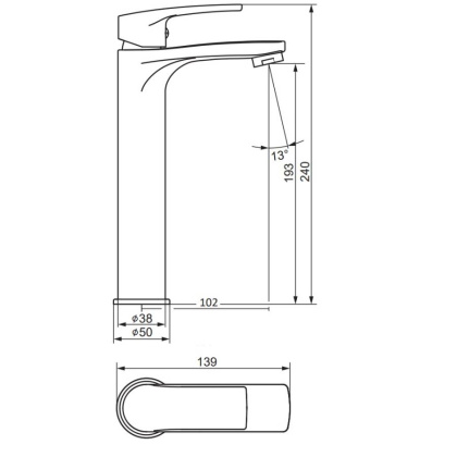 480250300 Eclipse 2.0, смеситель для умывальника высокий, черный