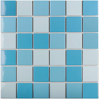 Керамическая мозаика, Light Blue Mix Glossy 48х48 , 5х5 см Керамическая мозаика, Light Blue Mix Glossy 48х48 , 5х5 см
