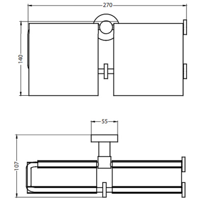 Двойной держатель туалетной бумаги с крышкой