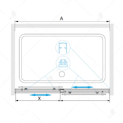 Душевая дверь RGW Tornado TO-10 200 01071020-11 профиль Хром стекло прозрачное