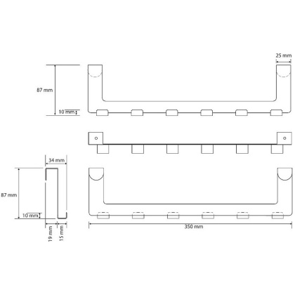 Вешалка для полотенец Bemeta White 101106234 Белая матовая, 6 крючков