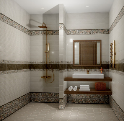 Декор VT\A34\15133 Лирия коричневый 15*40*9.3 (уп\10шт), шт