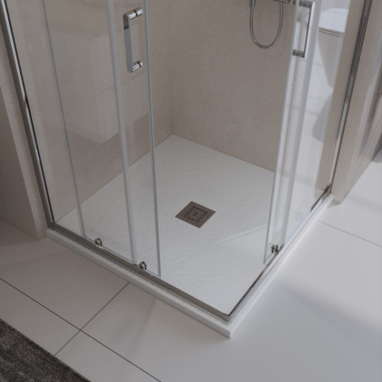 TRAY-MR-UNO-A-90-35-W-CR Поддон из искусственного мрамора,белый Размер,мм:900x900x35  TRAY-MR-UNO-A-90-35-W-CR Поддон из искусственного мрамора,белый Размер,мм:900x900x35