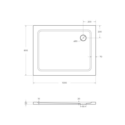 Поддон SMC CEZARES TRAY-M-AH-90/80-35-W Поддон SMC CEZARES TRAY-M-AH-90/80-35-W