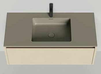 Подвесная тумба Domino 1000, эмаль, под встраиваемую раковину, гладкий фасад