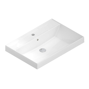 Раковина CUBO подвесная/мебельная 70, белая глянцевая