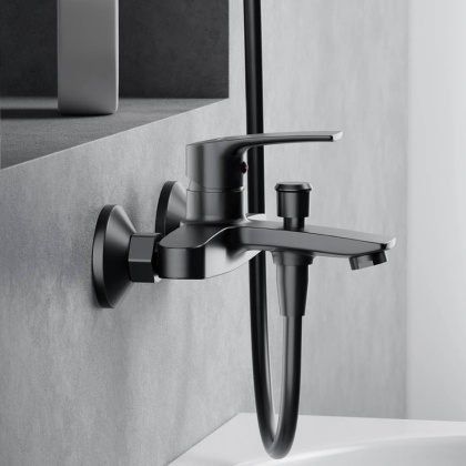 481000300 Eclipse 2.0, смеситель для ванной и душа, черный