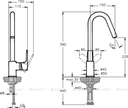 Смеситель Root Round для кухни, хром