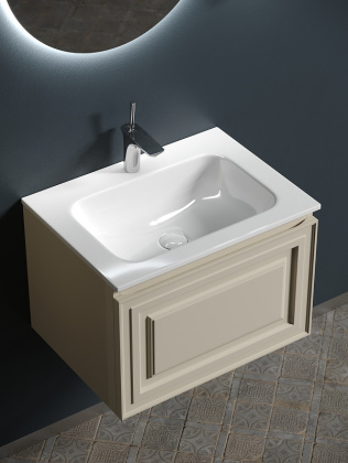 Тумба подвесная SANCOS Very 590х445х406, c одним  ящиком оснащенным доводчиками, Beige Soft , арт.VR60CE Тумба подвесная SANCOS Very 590х445х406, c одним  ящиком оснащенным доводчиками, Beige Soft , арт.VR60CE