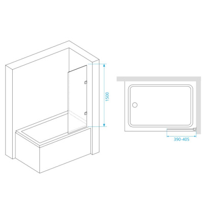 Шторка на ванну RGW SC-056-2, RGW 3511056240-11