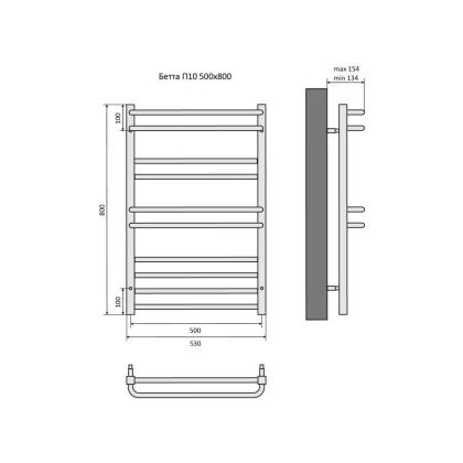 Полотенцесушитель водяной Aquatek (Акватек) Бетта П10 500х800 мм, подключение нижнее/диагональное, сверхпрочная пищевая нержавеющая сталь AISI 304L, гарантия 10 лет Полотенцесушитель водяной Aquatek (Акватек) Бетта П10 500х800 мм, подключение нижнее/диагональное, сверхпрочная пищевая нержавеющая сталь AISI 304L, гарантия 10 лет