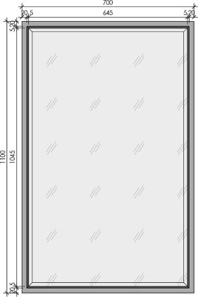 Зеркало MONACO с подсветкой 70*110CM глянец белая +золото 566-WG Boheme