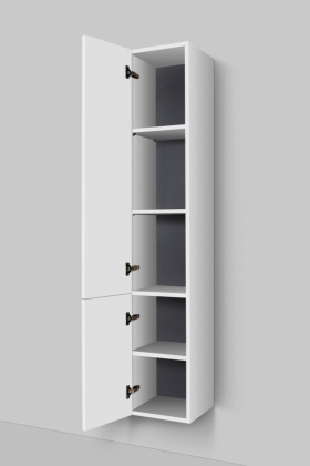 M90CHL0306WG GEM, шкаф-колонна, подвесной, левый, 30 см, двери, push-to-open, цвет: Белый, глянец