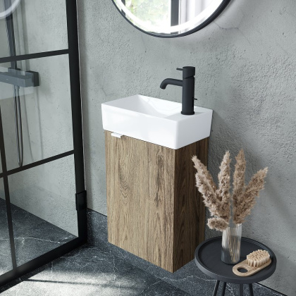 Тумба подвесная SANCOS Mini 355х205х500, с распашной дверцей, внутри 1 полка, дуб чарльстон , арт.MN35ECHR Тумба подвесная SANCOS Mini 355х205х500, с распашной дверцей, внутри 1 полка, дуб чарльстон , арт.MN35ECHR