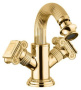 OLIMP-BS2-03/24-Sw Смеситель на биде с донным клапаном, ,золото, ручки swarowski