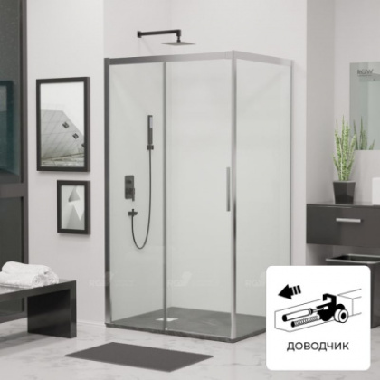 Душевой уголок RGW LE-41, 34124103-11, 130 х 100 x 195 см, стекло прозрачное, профиль хром