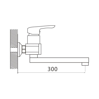 Смеситель для кухни латунь, хром S5693