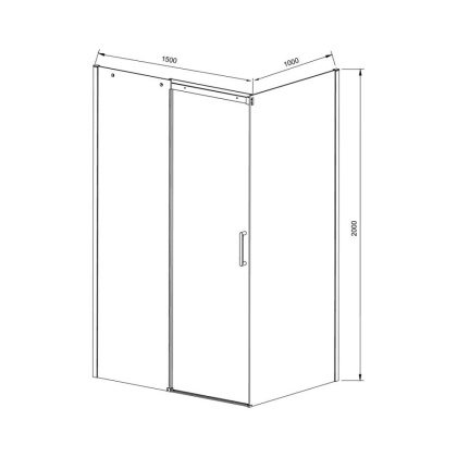 Душевой уголок Dice VSR-4D1015CL, 1500*1000, хром, стекло прозрачное