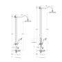 LIBERTY-F-CD-T-01 Душевая стойка с термостатическим смесителем, с ручным и верхним душем, хром