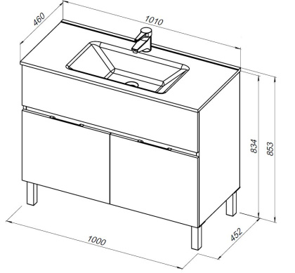 Тумба под раковину Aquanet Алвита New 100 1 ящик, 2 дверцы, дуб веллингтон белый Тумба под раковину Aquanet Алвита New 100 1 ящик, 2 дверцы, дуб веллингтон белый