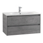 Тумба с раковиной подвесная BelBagno KRAFT 100 Cemento Grigio, раковина белая Тумба с раковиной подвесная BelBagno KRAFT 100 Cemento Grigio, раковина белая